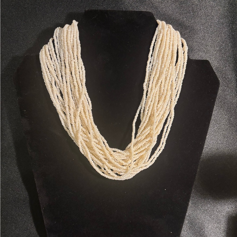 Elegant Multi-Strand Cream Necklace
